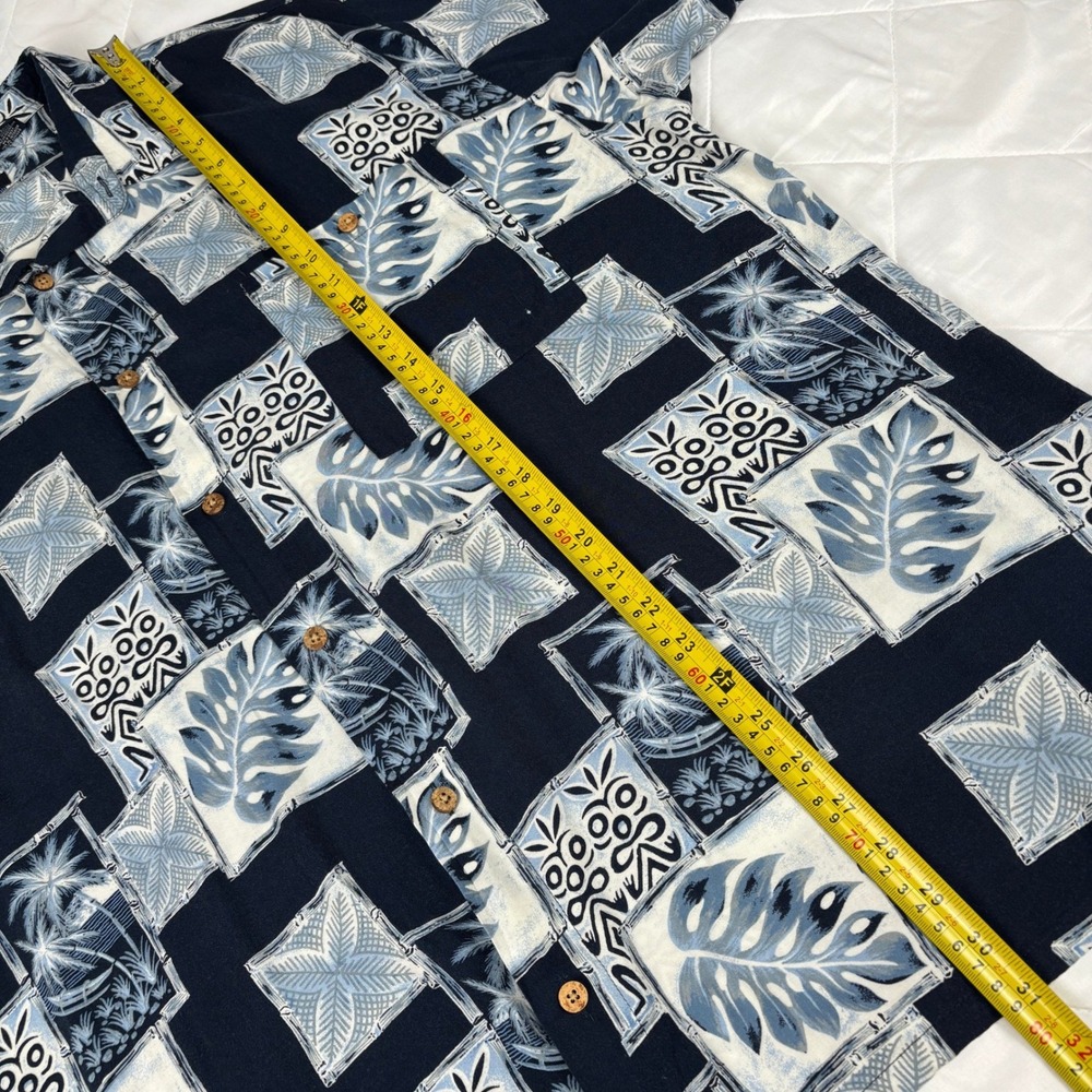 Puritan Hawaiian Shirt Mens 2XL Blue Rayon Tropical Camp Aloha Button Up - Picture 10 of 11